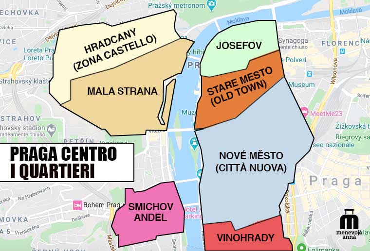 i quartieri del centro di Praga