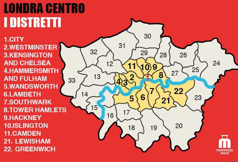 Mappa Zone Centro Londra