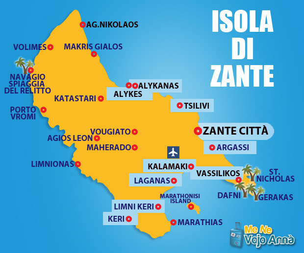 Mappa Isola di zante